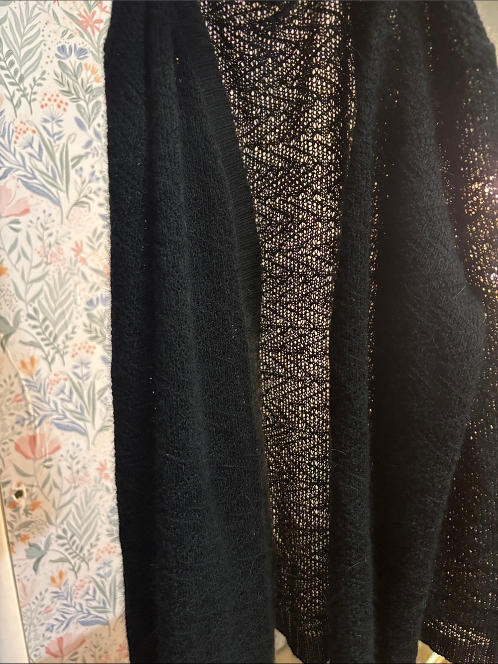 jason maxwell Black Open-Front Knit Cardigan - Picture 3 of 3